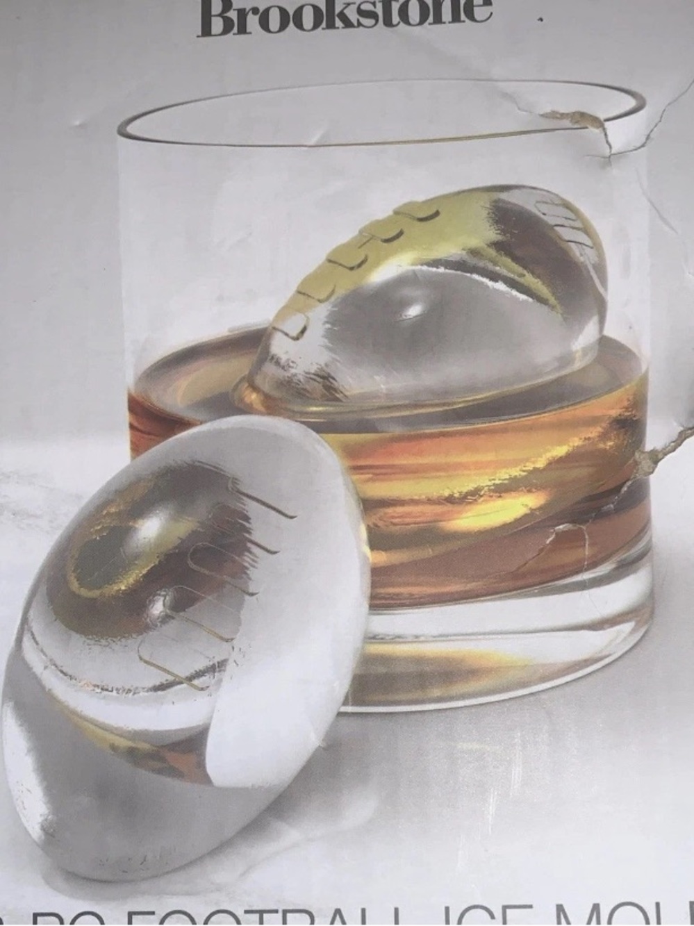 Brookstone Set 2 Football Ice Molds 2.5” Ice Cube Size New In Box Father’s Day